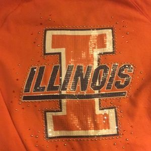 University of Illinois PINK bedazzled hoodie